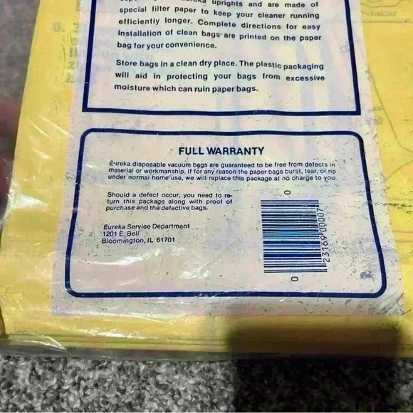 Authentic Eureka Vacuum Dust Bags Style F&G 52320 (3-Pack) - New - Picture 5 of 5